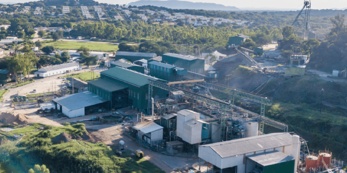Aerial view of Blanket Mine near Gwanda, where Caledonia has declared a $1.5 million community dividend to support local development.