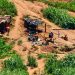 Artisanal gold miners working at a small mining site in Penhalonga, eastern Zimbabwe.