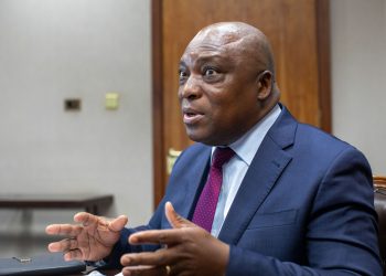 Reserve Bank of Zimbabwe Governor John Mushayavanhu gestures during a meeting, discussing suspension of the foreign currency retention policy for small-scale gold miners.