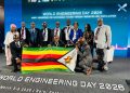 Zimbabwean engineers pose with the national flag during World Engineering Day 2026 celebrations in Jakarta, Indonesia.