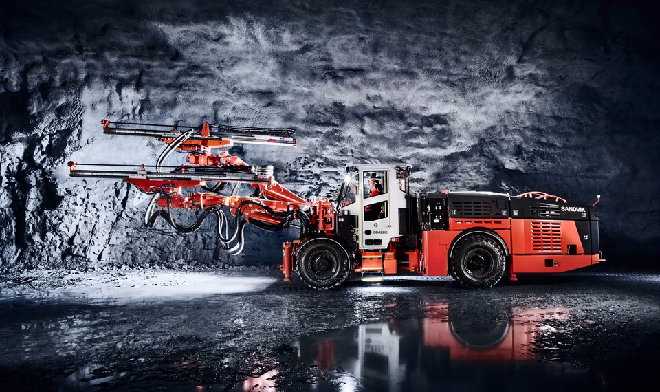 A Sandvik underground mining machine or drill rig