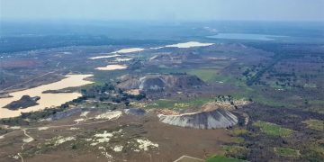 Aerial view of the Manono lithium deposit in southeastern Democratic Republic of Congo.
