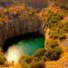 Aerial view of the Big Hole at Kimberley Diamond Mine, South Africa.