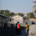 Mine workers are seen at the Northam Platinum's Zondereinde mine in Limpopo province