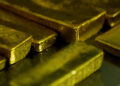 Smelted gold bars at a smelting facility in Accra, Ghana
