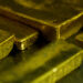 Smelted gold bars at a smelting facility in Accra, Ghana