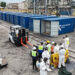 Bags of artisanal cobalt hydroxide arrive in the port of Lobito