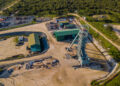 Aerial view of Caledonia Mining's Blanket Gold Mine in Zimbabwe. Title