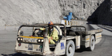 A worker drives a vehicle at Zimplats' Ngwarati Mine in Mhondoro-Ngezi, Zimbabwe